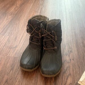 Sperry Black Quilted Lace-Up Boots